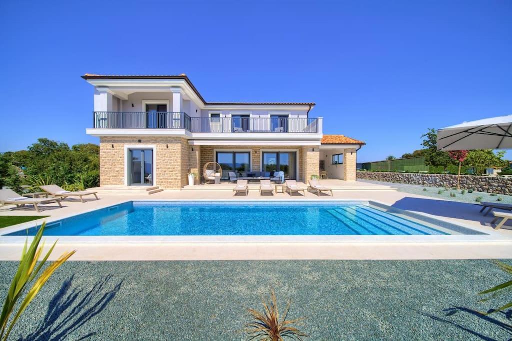 Luxury Villa Harmony With Heated Pool And Seaview Vrh  المظهر الخارجي الصورة